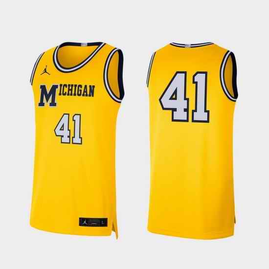 Men Michigan Wolverines Maize Retro Limited College Basketball Jordan Brand Jersey